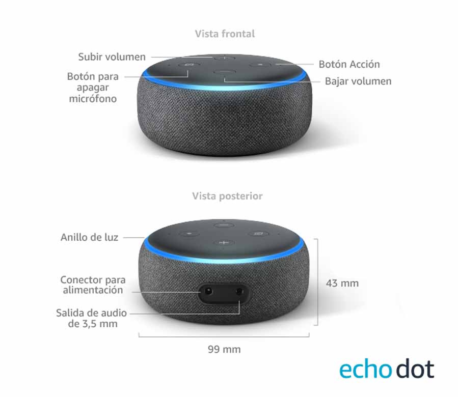 Echo Dot (3.ª generación) - Altavoz inteligente con reloj y Alexa +   Smart Plug (enchufe
