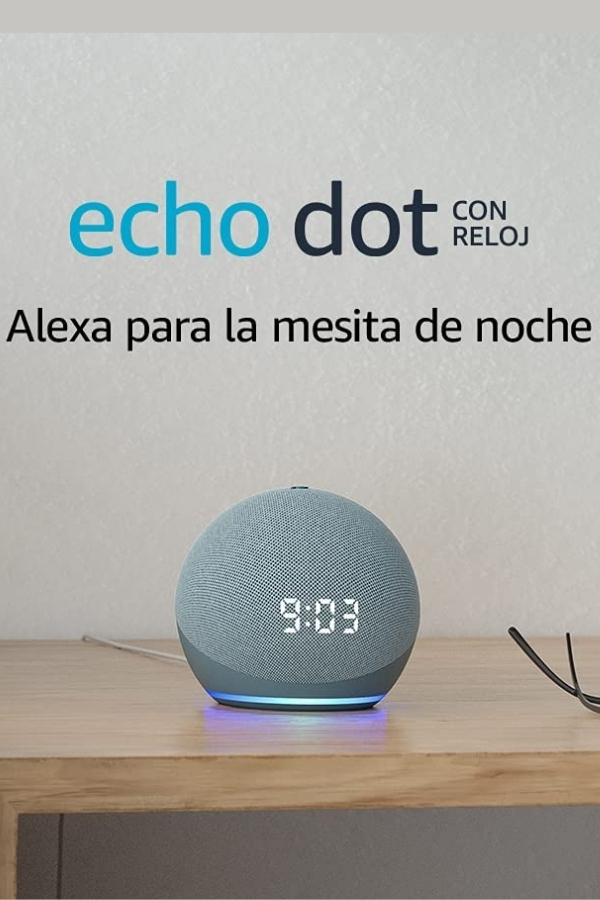 Parlante Inteligente  Echo Dot 4Ta Alexa Con Reloj. Color Blanco