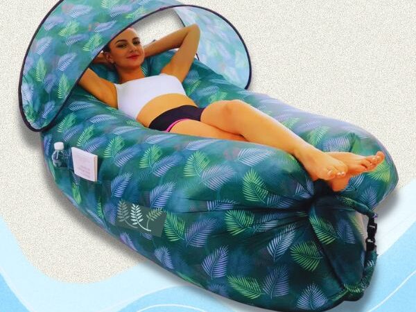 Colchoneta Sofá Cama inflable con sombrilla