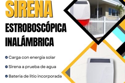 Sirena Estroboscópica Inalámbrica Exterior con Energía Solar